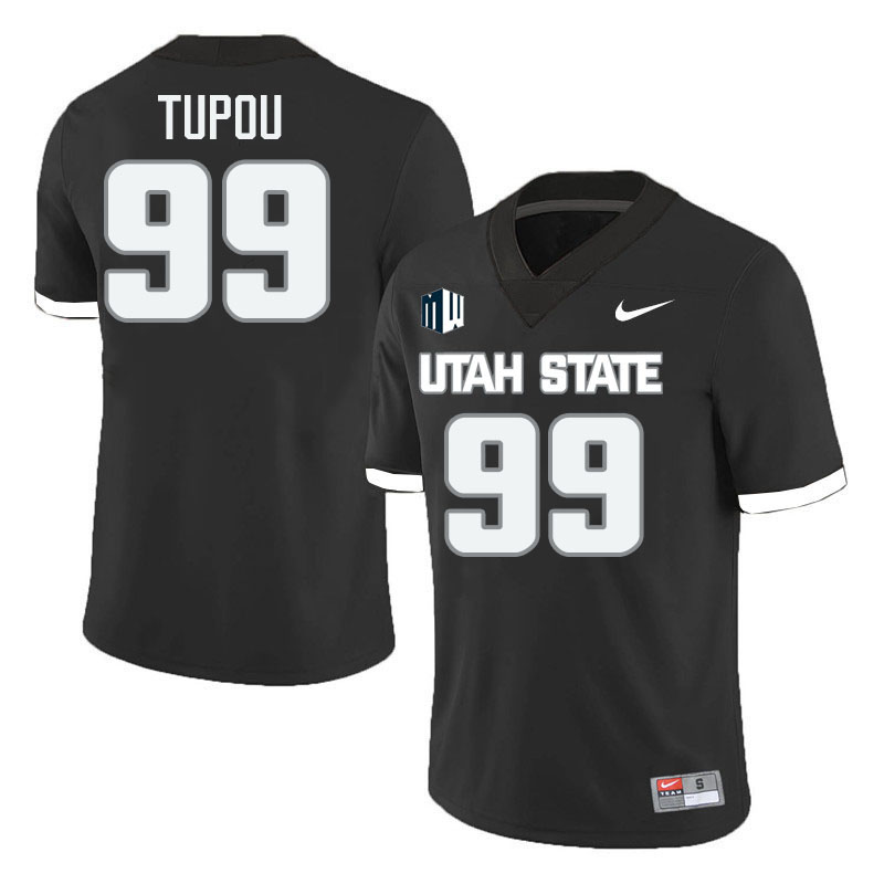Utah State Aggies #99 Manase Tupou College Football Jerseys Stitched-Black